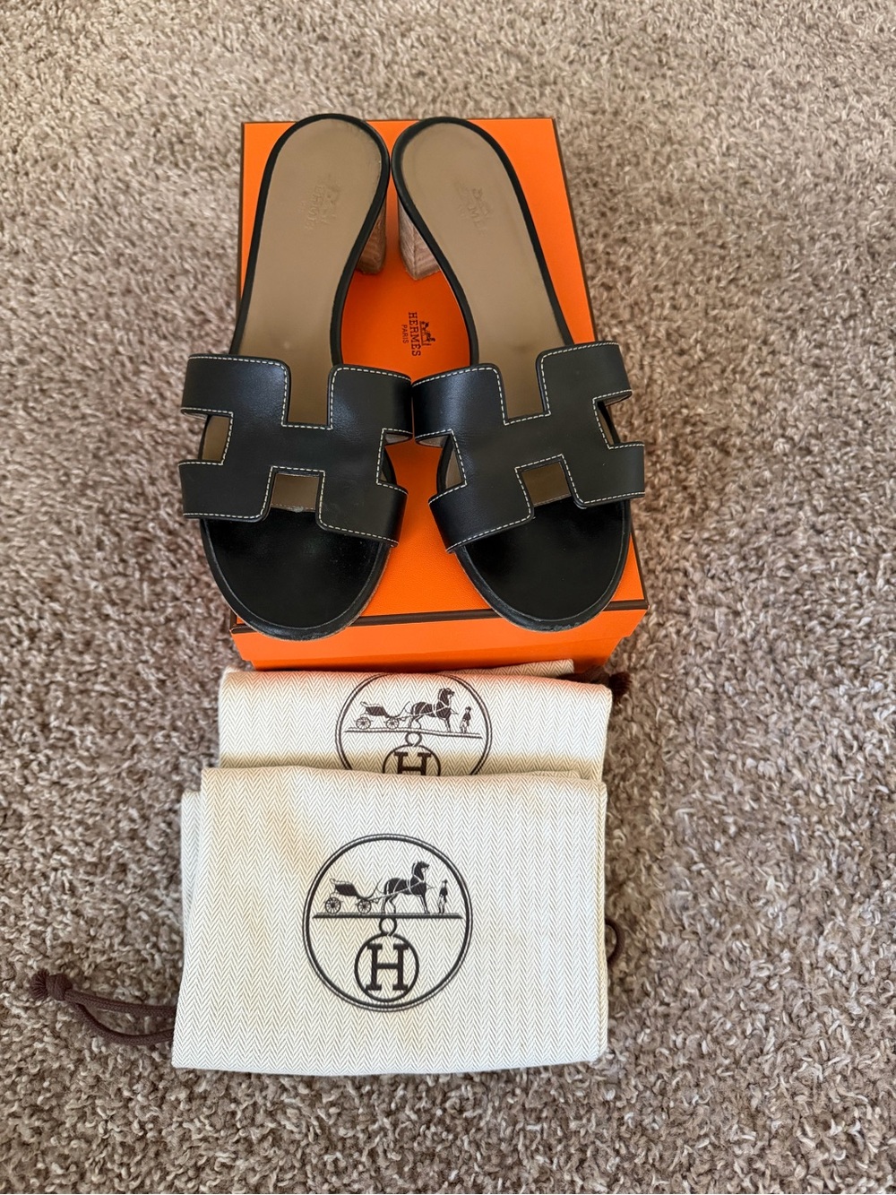Hermes Oasis Sandal Black